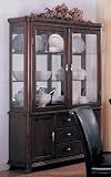 China Cabinet Buffet Hutch Contemporary Style Cherry Finish