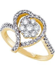 0.75CTW DIAMOND FLOWER HEART RING