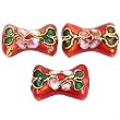 3 Pink Enamel Cloisonne Tube Flower Loose Beads 15.5mm