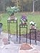 4D Concepts 3-Piece Slate Square Plant Stands with Slate Tops, Metal/Slate