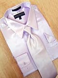 Daniel Ellissa Lavender Satin Dress Shirt/Tie/Hanky Set