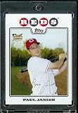Paul Janish RC - Rookie Card - Cincinnati Reds - 2008 Topps Updates & Highlights Baseball Card in Protective Screw Down Display Case!