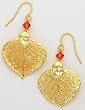 Earrings - Gold Plated Aspen Leaf. Real Leaves!