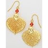 Earrings - Gold Plated Aspen Leaf. Real Leaves!