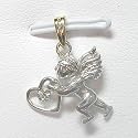 14K Two-Tone Gold Diamond Angel Pendant
