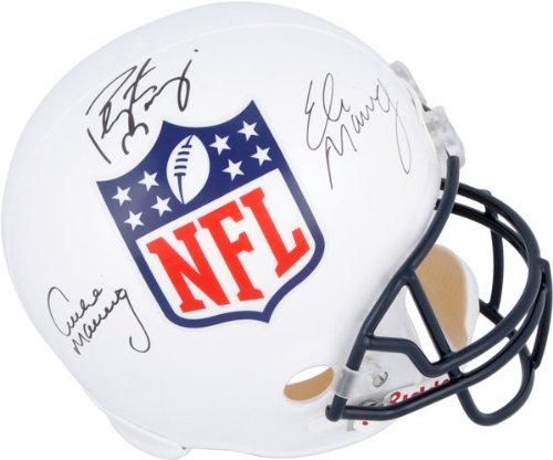 Archie, Peyton and Eli Manning Autographed Helmet | Details: NFL Shield, Riddell Replica Helmet