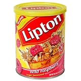 Lipton, Sweetened Instant Tea Mix, Rasberry, 28.3 oz Can, Makes 10 qt (Pack of 6)