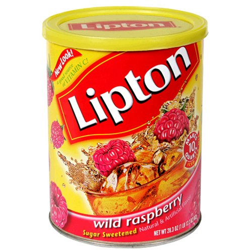 Lipton, Sweetened Instant Tea Mix, Rasberry, 28.3 oz Can, Makes 10 qt (Pack of 6) by Lipton