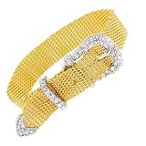 style Mesh Gold CZ Diamond Buckle Bracelet