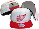 Detroit Red Wings White/Red Two Tone Snapback Adjustable Plastic Snap Back Hat / Cap