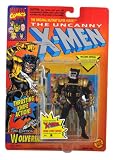 Marvel Comics Year 1993 The Uncanny X-MEN Series 5 Inch Tall Action Figure - The Original Mutant Super Heroes - 5th Edition WOLVERINE with Twist-Action Knife Thrust, Pivoting Mask and 6 Battle Knives Plus Official Marvel Universe Trading CardIMAGE