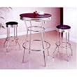 Cucina 3pc Crome Bar Table Set By Acme Furniture