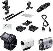 Sony HDR-AS200VB Action Camera with Live View Remote Wrist Strap and Bike Kit (with Roll Bar and Helmet Mount)