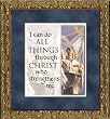 I can do all things: Biblical Reference: Philippians 4:14 - Beautiful 5" by 5" Destop or Shelf Decorative Framed Art