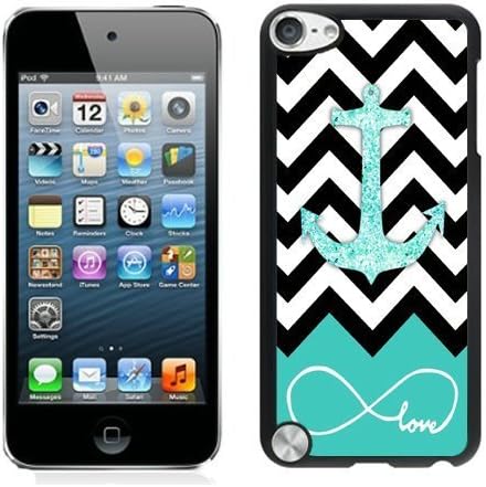 Best Designer Ipod 5 Cases for Girls Glitter Anchor Hit Color Black Ipod 5th Generations Protective Cover for Boys