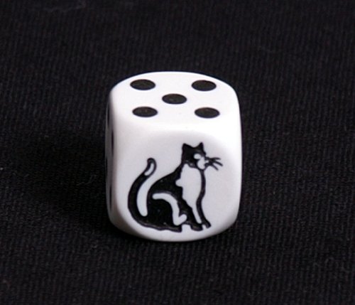Childrens Toyshop  Toys : 16mm d6 Round Cornered Opaque Cat Dice