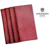 Cloth Dinner Napkins - Luxury Kitchen Linen for your Table - Set of 4 - Carnelian Red Chambray Cloth Napkins 18" x 18"