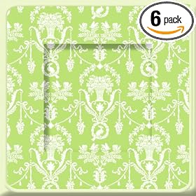 Boston International Crisp Florence Cornucopia Green Pastel 10-Inch Square Paper Plates (Pack of 6)