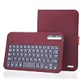 ecoShell Wireless Flax Fabric Keyboard Case for Samsung Galaxy Note 8.0 GT-N5110, Fuchsia Red