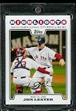 Jon Lester HL - Boston Red Sox - 2008 Topps Updates & Highlights Baseball Card in Protective Screw Down Display Case!