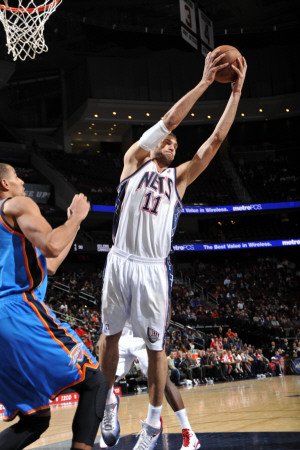 Oklahoma City Thunder v New Jersey Nets: Brook Lopez Photographic Poster Print by Jesse D. Garrabrant, 16x24