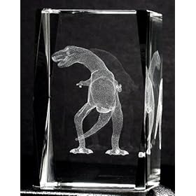 3d Laser Crystal Dinosour 5x5x8 Cm Cube + 3 Led Light Stand
