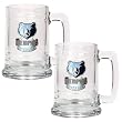 Memphis Grizzlies NBA 2pc 15oz Glass Tankard Set - Primary Logo by Great American Products