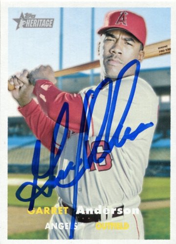 Garret Anderson Autographed/Hand Signed 2006 Topps No.374 Los Angeles Angels Baseball Card