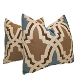 Pair of Decorative Designer Pillow Covers-Emphatic Trellis By Highland Court-18 inch