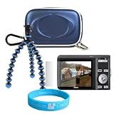 Canon Powershot Ultra Flex Tripod for SD 400, SD 300, SD1100 IS, SD 1000, SD 970 IS, SD 780 IS, SD 1200 IS + Navy Camera Case + Screen Protector + Wisdom * Courage Wristband