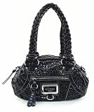 Guess - Guess Black Hayworth Satchel Vinyl Handbag