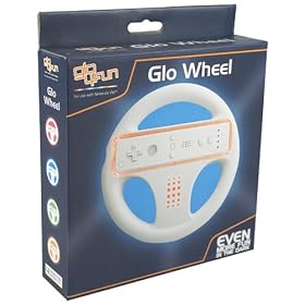 Glo 4Fun - GS-II700R - Volant lumineux de jeu pour Wii - Blanc/Orange