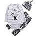 Baby Boys Daddy's Little Man Long Sleeve Bodysuit and Deer Pants Outfit with Hat