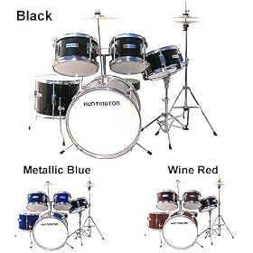 Bridgecraft Huntington 5 pc. Kids Drums - Junior Kids Drum Set (for 3 - 8 yrs) BLACK by 