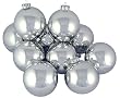 Club Pack of 16 Shiny Silver Candy Glass Ball Christmas Ornaments 3.25" (80mm)