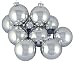 Club Pack of 16 Shiny Silver Candy Glass Ball Christmas Ornaments 3.25" (80mm)