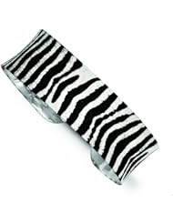 Genuine .925 Sterling Silver Overlay Design Zebra Black & Silver Concave Cuff Bracelet 18 Grams . 100% Satisfaction Guaranteed.