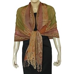 Long Wool Scarf Womens Winter Clothing Jamawar India Wear