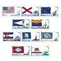 Flags of Our Nation Set 1 Coil of 50 x 42 cent us U.S. Postage Stamps