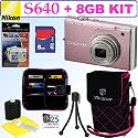 Nikon Coolpix S640 12.2MP Digital Camera (Precious Pink) + 8GB Accessory Kit