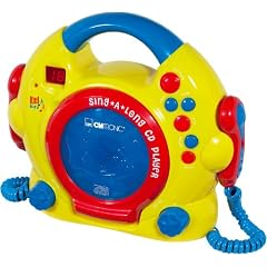 Clatronic CDK 676 Karaoke CD-Player (2 Mikrofone, Lautsprecher, Kopfh�rerbuchse, 6 V DC-Anschlussbuchse, Tragegriff) gelb