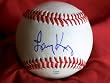 Larry King Autographed ROLB Baseball, Larry King Live, Proof Photo of Larry Signing for Us.