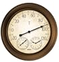 Springfield Precision Instruments 14" Metal Garden Thermometer with Clock and Hygrometer