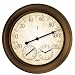 Springfield Precision Instruments 14" Metal Garden Thermometer with Clock and Hygrometer