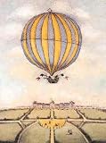 First Manned Hydrogen Balloon by Alexandra Churchill. ART PRINT ON CANVAS with 3/4 inch deep bars. 14.00 inches width by 20.00 inches height. Highest Quality Art Poster Print