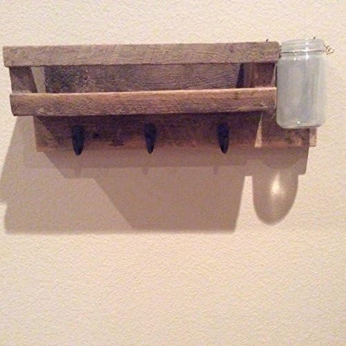 Entry Way Wall Organizer / Mail Holder / Command Center / Mail Organizer / Mail Command center / Mail Hook Storage / Storage Center/ Rustic Mail Holder / Farmhouse Mail Holder with Jar.