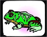 Decorated Mouse Pad with green, frog, sitting, brown, amphibian
