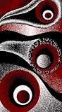 1504 Abstract Modern 8x11 Area Rug Carpet Black White Red