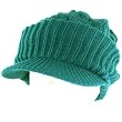 New Chunky Cable Knit Skull Newsboy Cabby Hat Cap Teal Medium Large