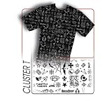Throttle Threads Mens Cluster Short Sleeve T-Shirt Black XXL